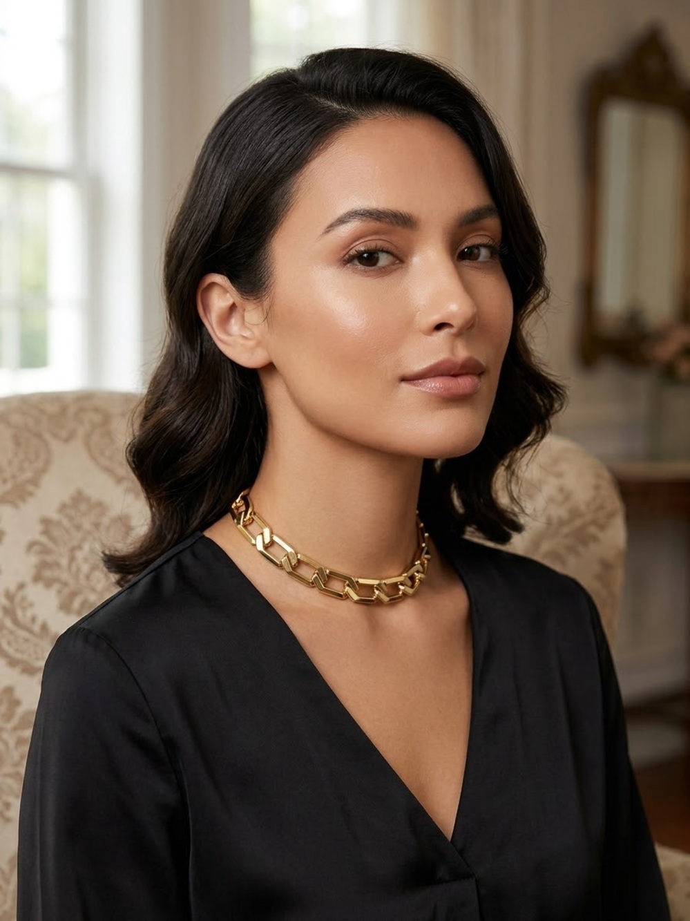 Gold Chunky Link Choker Necklace - Women Jewelry
